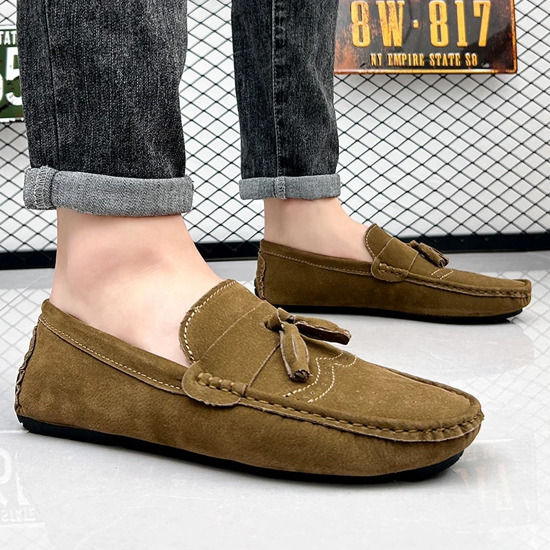 Shoes Manufacturer Custom Excellent Men Faux Suede Leather Moccasins Slip On Driving Loafers Shoes Moccasin Boat Shoes