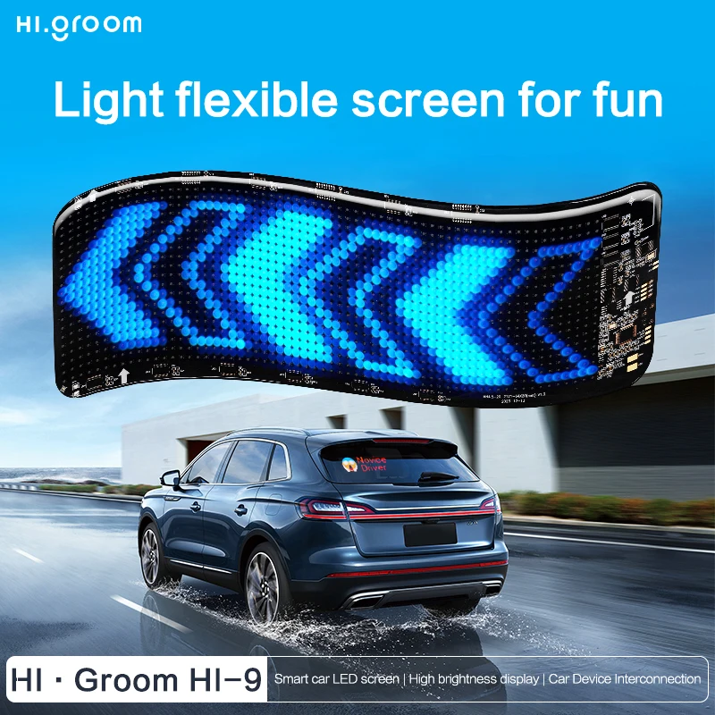 Flexible LED screen for car, LOY APP control led car sign car led display mobile control free DIY