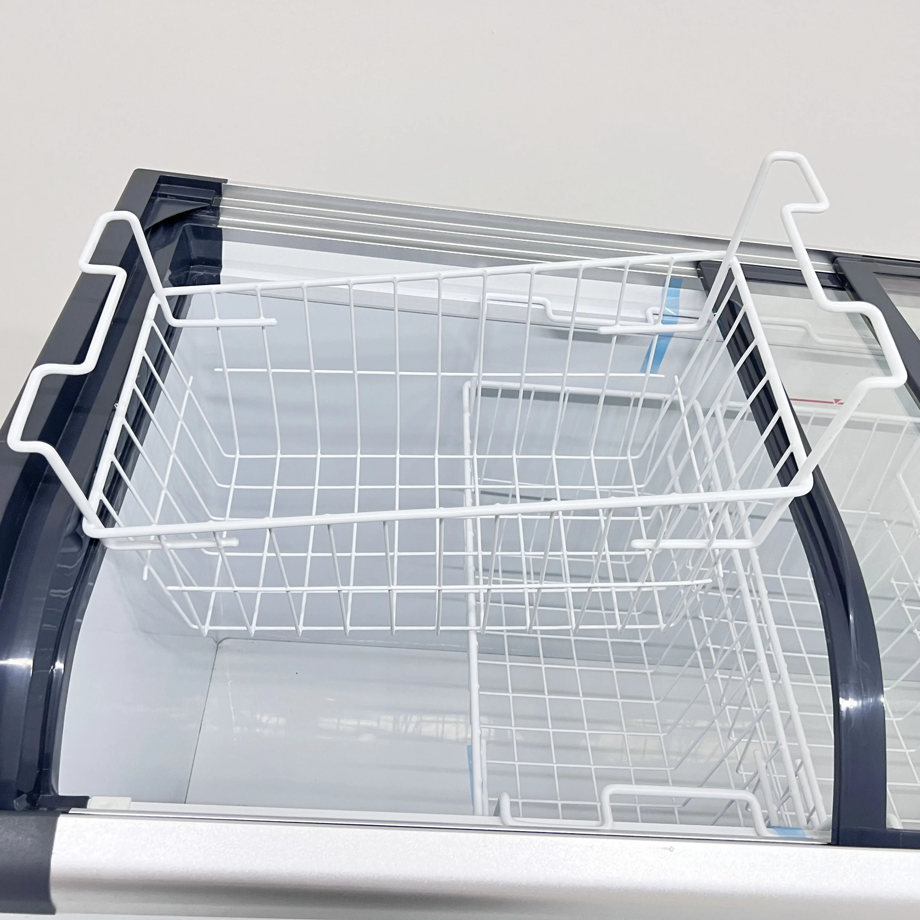 Factory Supply Fascinating Price Supermarket Commercial Top Open Glass Door ice Cream Showcase Deep Chest Freezer