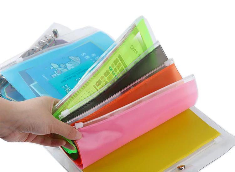 A5 A6 PVC Presentation Binder Folder Card Receive Bag Concise Planner Filing Products Cards Holder Storage Pocket