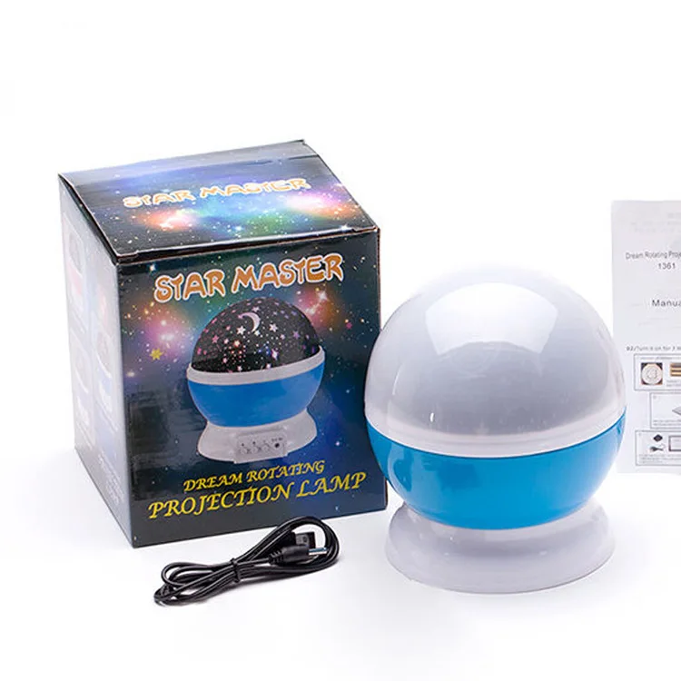 Purple LED Starry Projector Lamp Night Light Rotating Moon Sky Star Projection Lamp