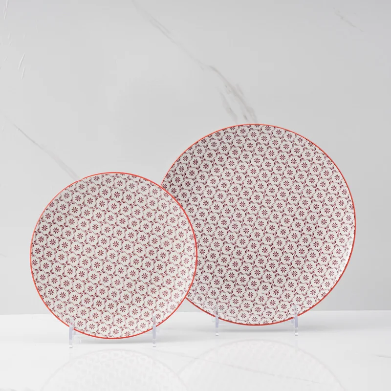 Hot sale wholesale porcelain decal tableware set moon disk fruit plate rice bowl set Household dish set