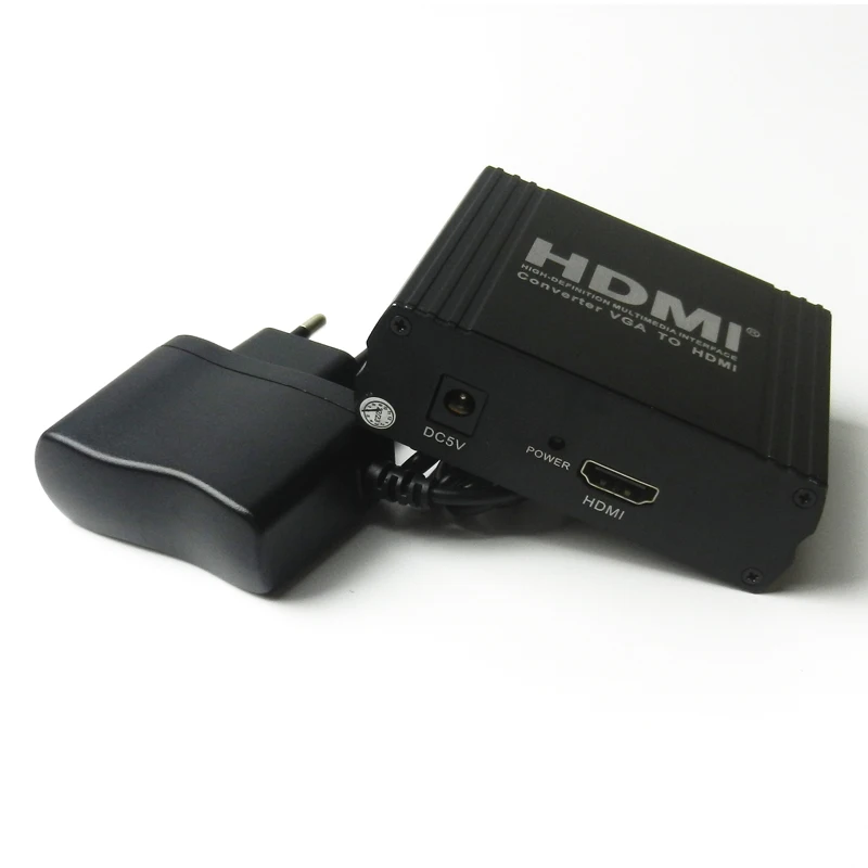 High quality Black Metal HD Video HDMI 1.4 to VGA+R/L Converter Support HDCP 1.4 1080P hdmi to vga splitter plug and play