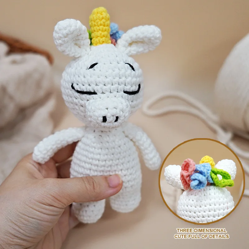 Волшебные вязаные крючком игрушки единорога и амигуруми для причудличаных удовольствий воспроизведения