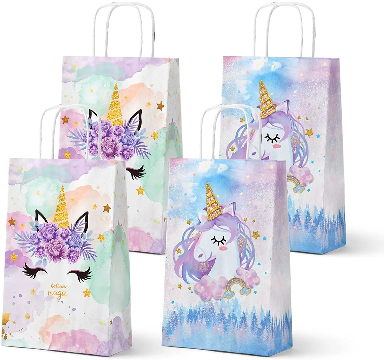 Unicorn cute cartoon unicorn gift bag children handle bag custom paper bag for party birthday decoration supplies
