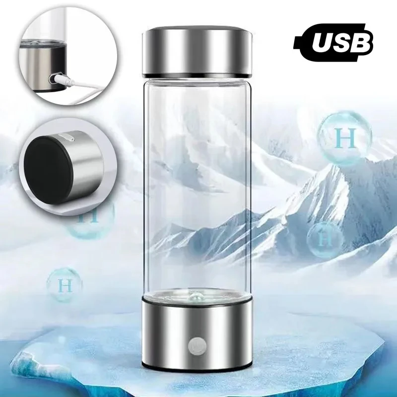 Rich Hydrogen Oxygen Water Cup H2 Inhalation Device Water Bottle SPE PEM Dual Chamber Maker Healthcare Water Cup