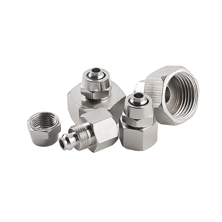 PCF series robust and durable copper Internal thread air pipe pneumatic quick connector