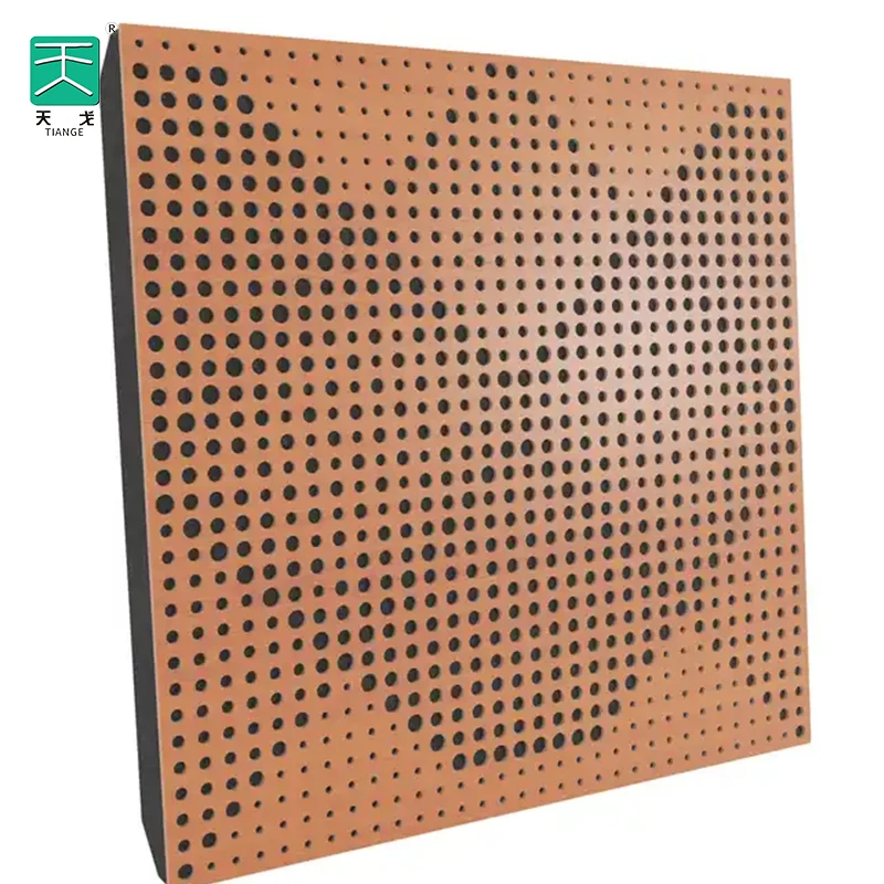Building Project/TianGe Studio Wooden Fireproof Mgo Micro Perforated Free Standing Acoustic Ceilling Wood Panel