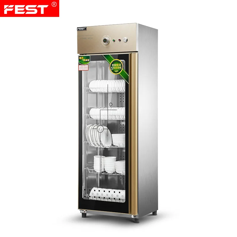 Single door commercial use stainless steel tableware sterilizer uv dish disinfection cabinet for melamine tableware