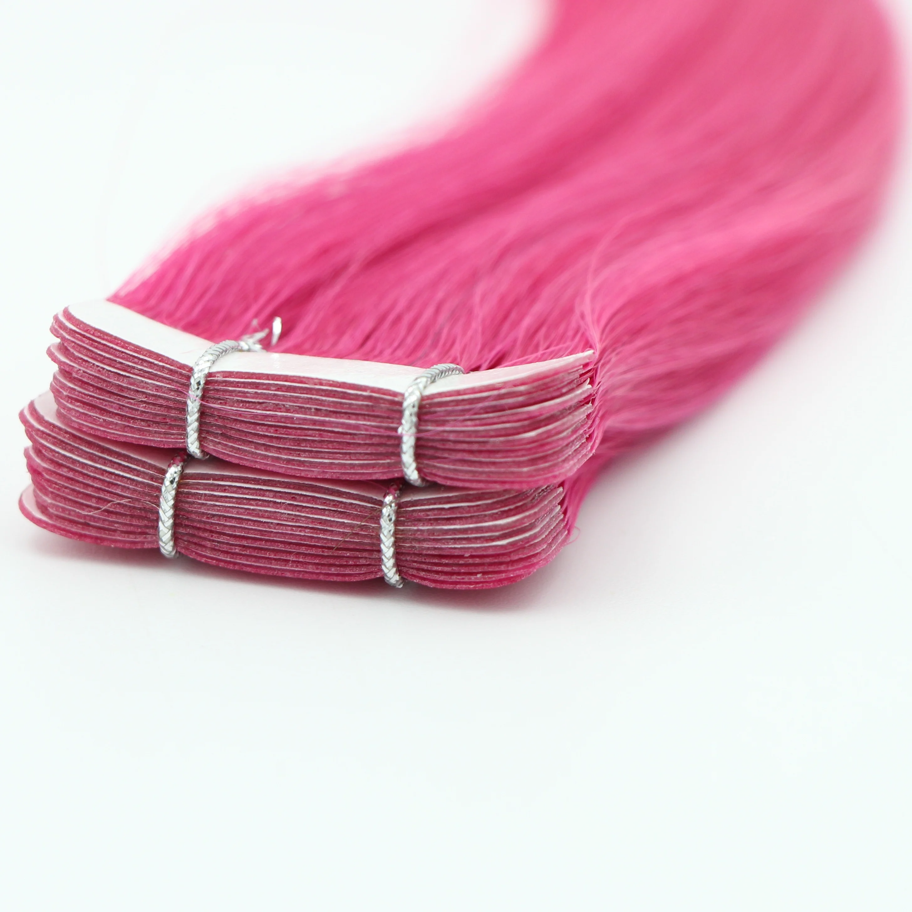YADING Tap-in  Hair extension Pink 14-24inch Top Quality Cuticle Aligned Hair Double Drawn Remy Virgin Human Hair Extensions