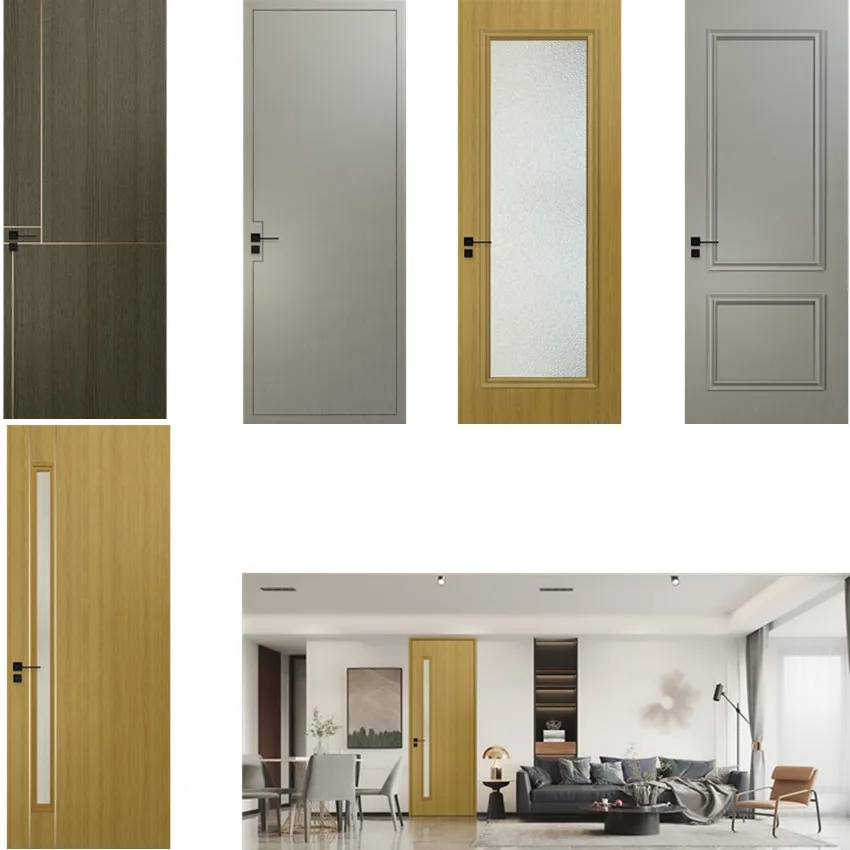 Waterproof Interior White Bedroom WPC Door UPVC Wooden Door With Door Frame For Hotel By Chinese Manufacturer
