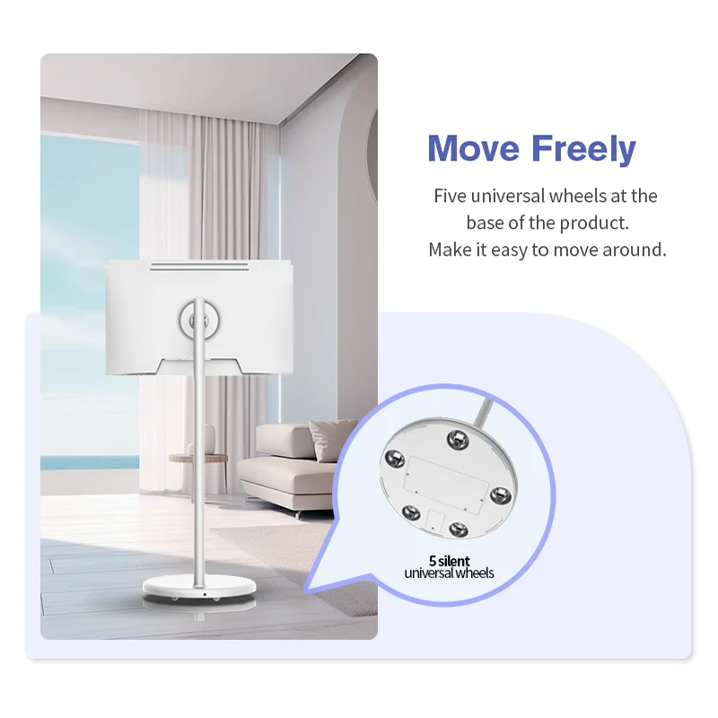 Rk3588 Android System Digital Signage Vertical Android Follow Me Tv With Vertical Battery Wifi