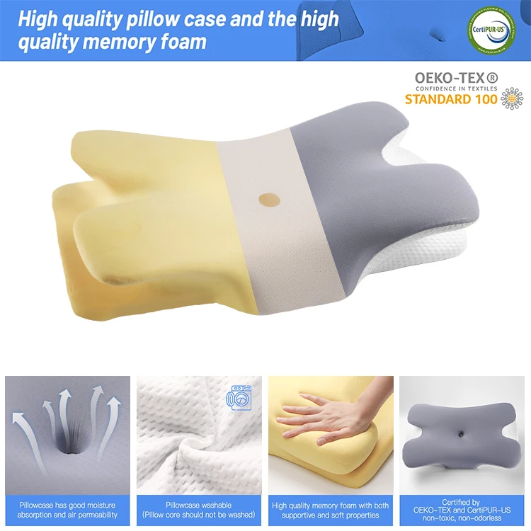 HNOS neck Vintage bed sleep light luxury memory foam Disposable wedge bed Cervical Pillow