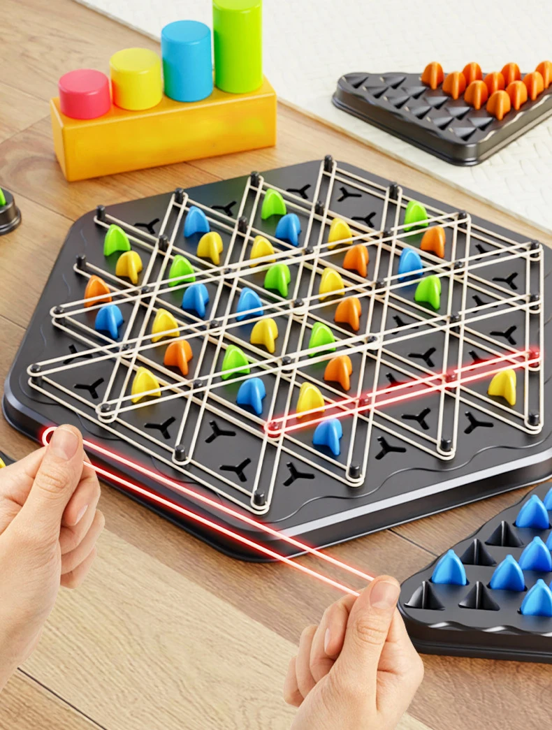 Desktop puzzle chain chess multiplayer interactives rubber band triangle game desktop puzzle toy