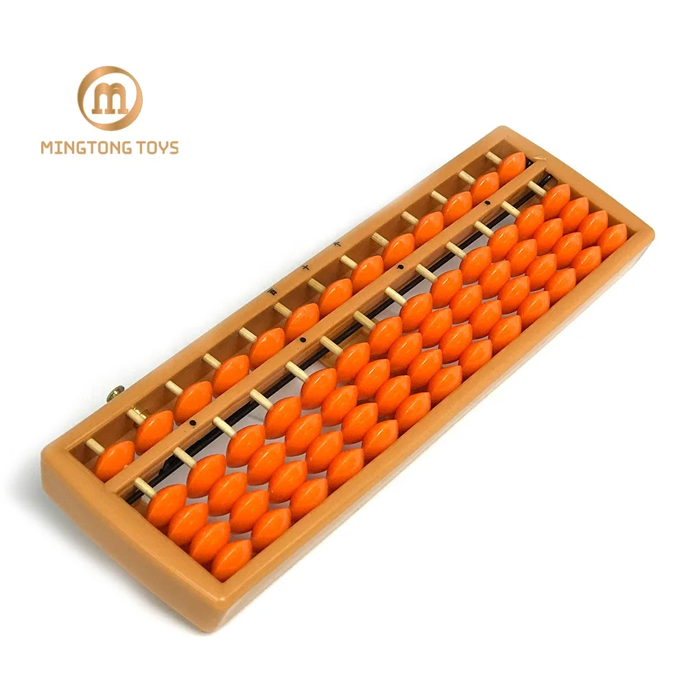Educational custom students plastic practice math calculating tool 13 digital reset teacher abacus for school