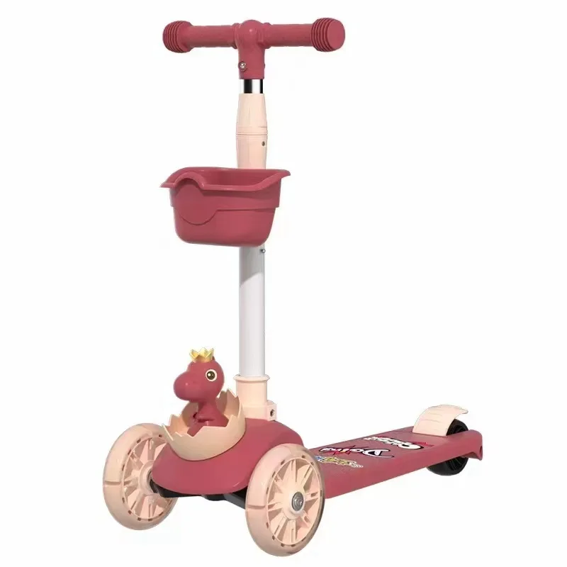 Top sell 3 in 1 kids scooter for 3-8 year old child/three wheel flash music scooter folding with seat light and music