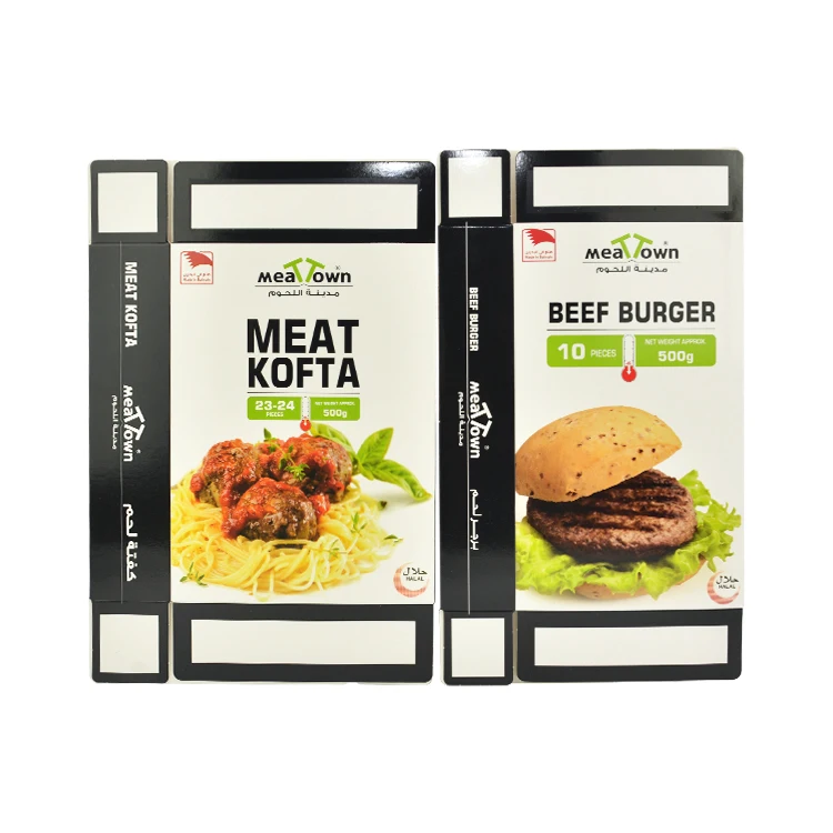 Custom Printing Foldable Food Grade Art Paper Freezer Storage Frozen Burger Box for Frozen Food