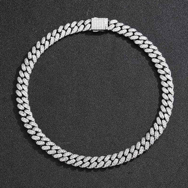 Hot Sale Hip Hop, Jewelry Alloy Iced Out CZ Diamond Prong Cuban Link Chain Necklace/