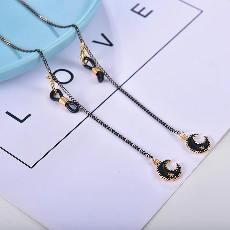 2022 Creative Black Gold Pendant eyewear chain new eyewear accessories metal geometric anti loss hanging rope chain for glasses