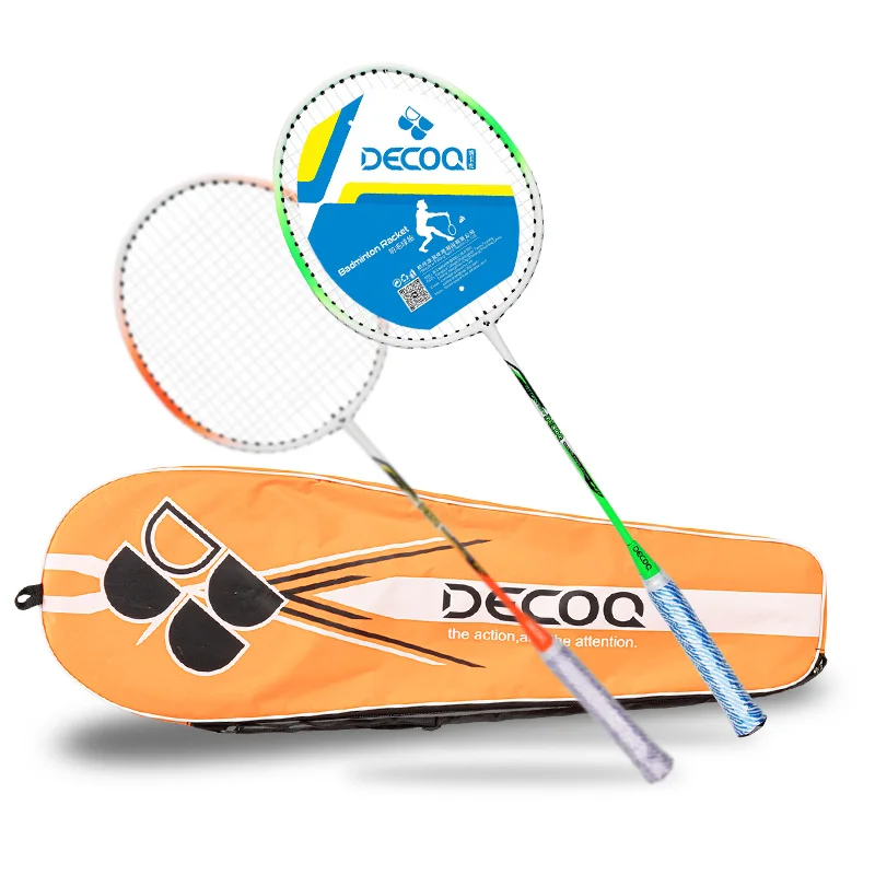 High Quality Badminton Racket Set Light Weight with Nice Double Offensively Steel Hard PU Grip Iron Material for entertainment