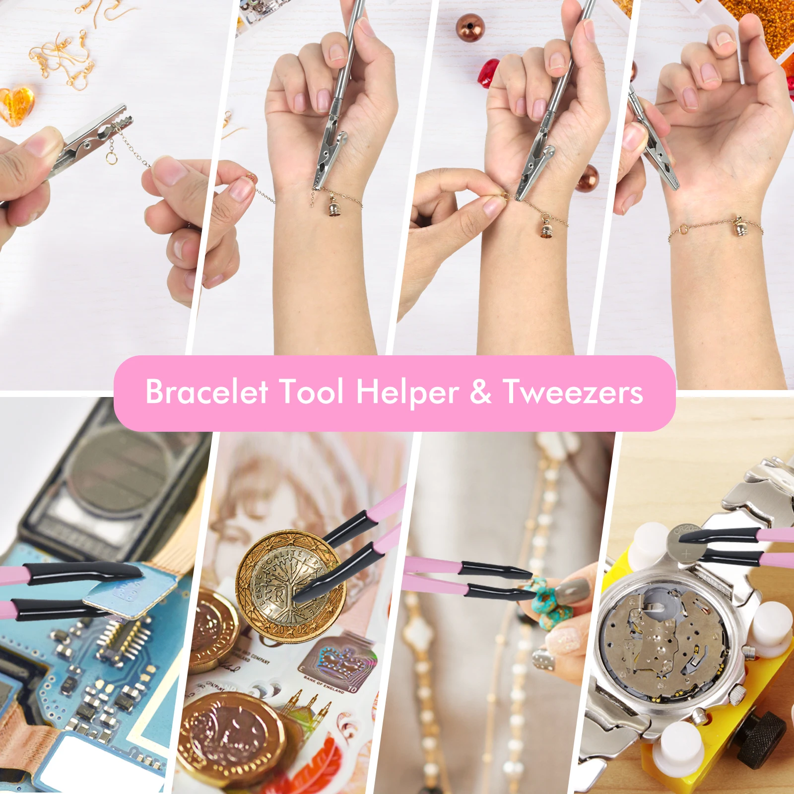 8-Piece Mini Jewelry Pliers Set Cutter Chain Round Bent Nose Beading Making Repair Tool Kit For DIY Jewelry Tool Mini Pliers