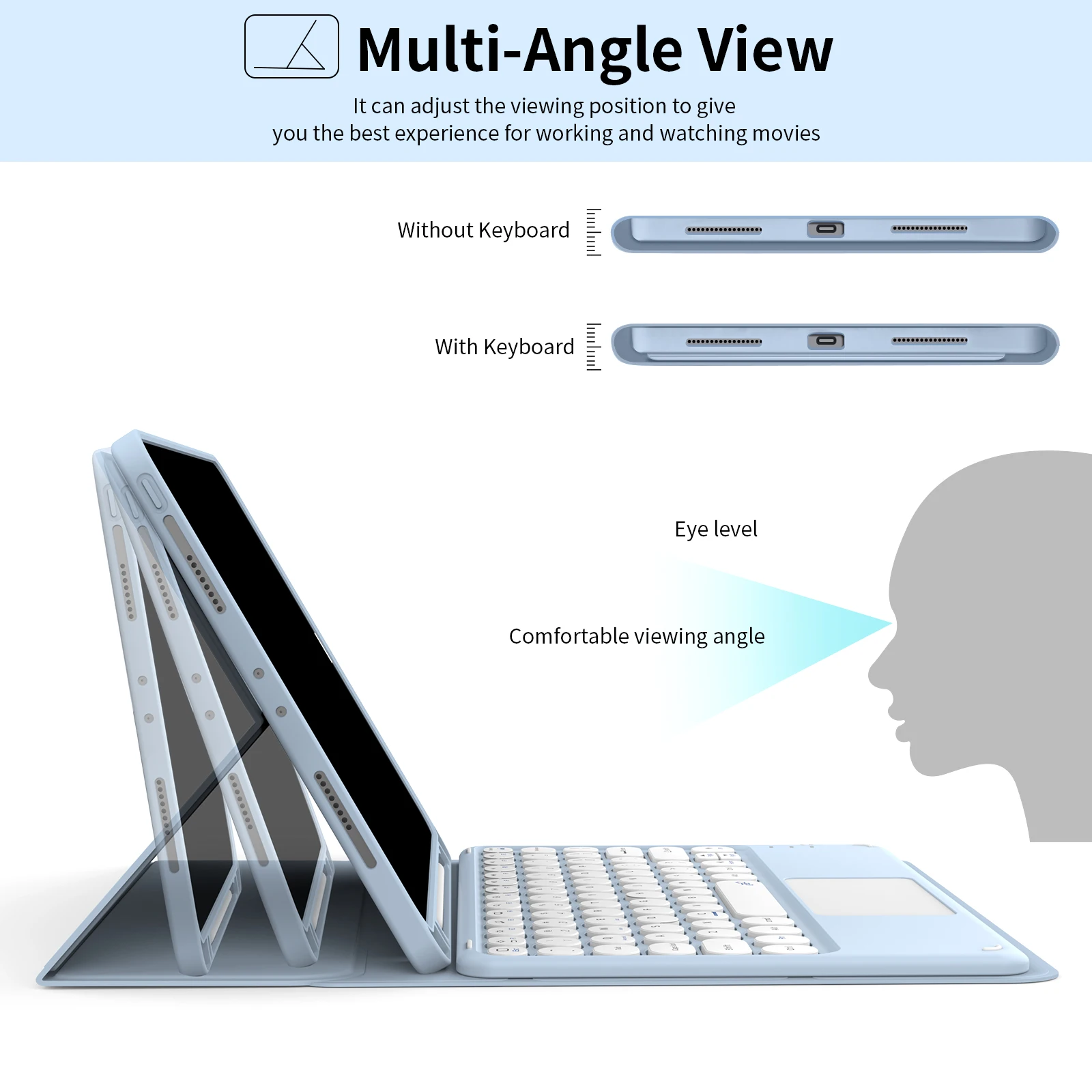 2023 Factory Smart Tablet case For iPad 10th 10.9 inch with Keyboard Soft Silicone For iPad 10 case