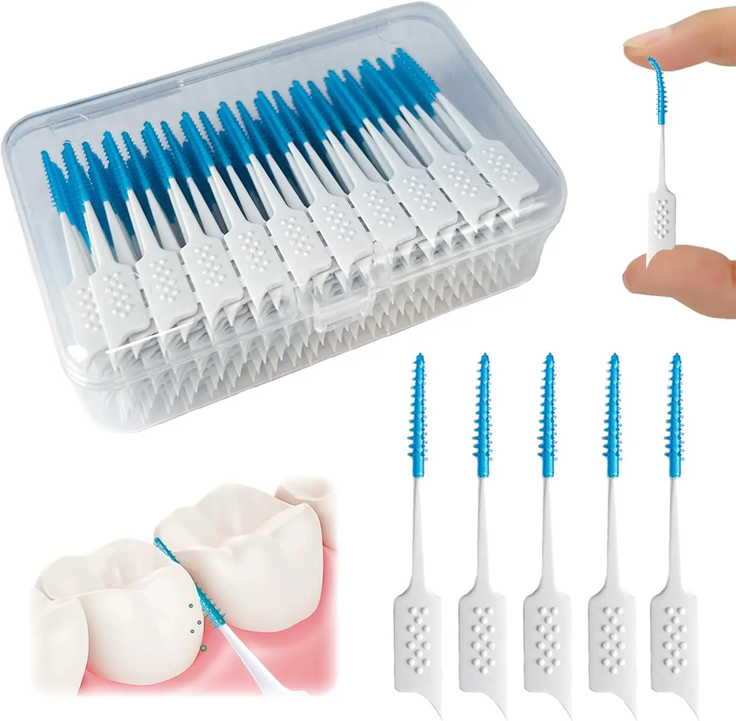 20 picks Silicone interdental Brush Adaptive Corrective Disposable interdental Brush Braces Brush for Cleaning Teeth Health