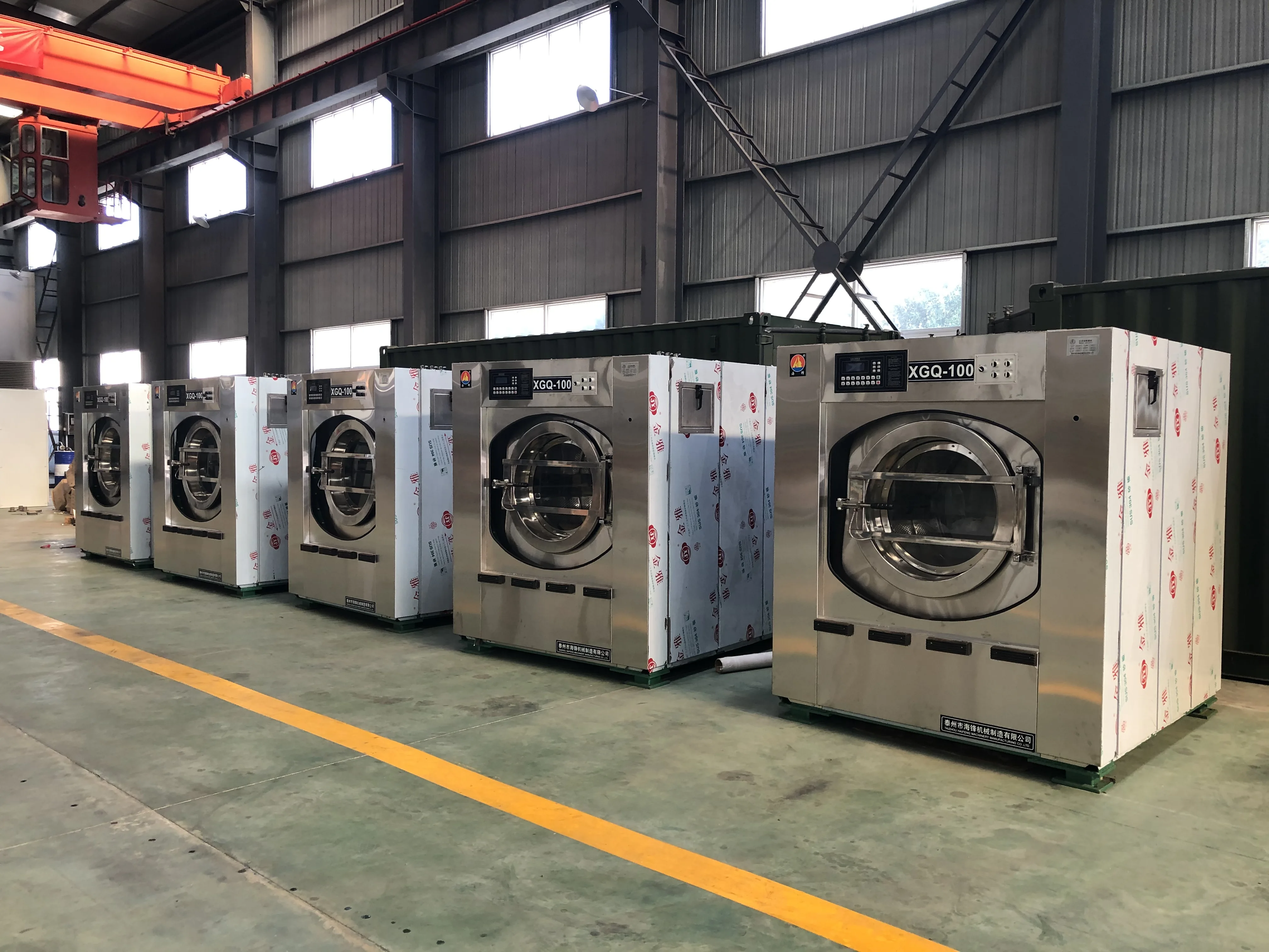 Fully-automatic front loading commercial laundry washer for hospital laundry
