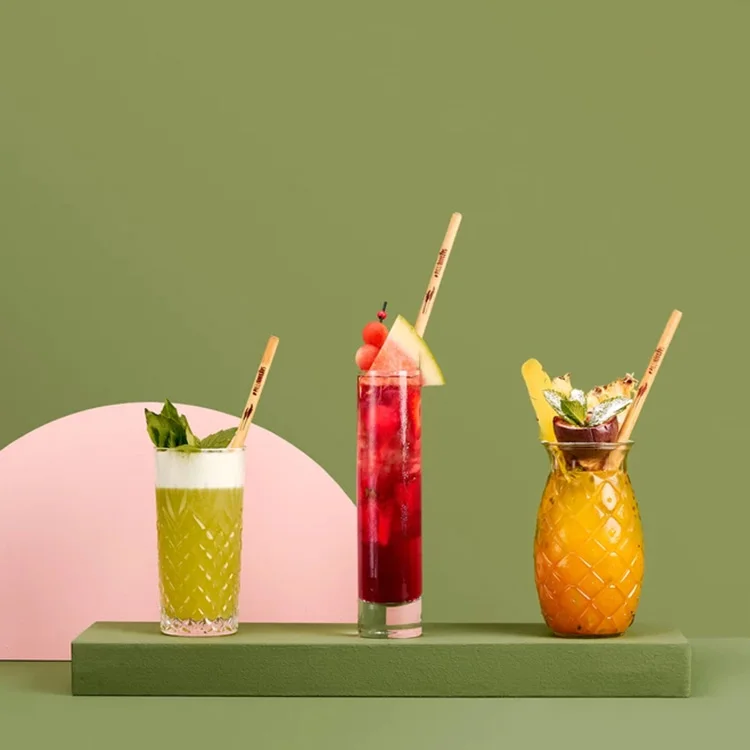 Hot Selling Biodegradable Grass Straw Reed Bamboo Natural Straws Disposable Individually Wrapped Reed Straw