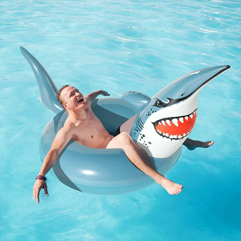 PVC Inflatable Shark swim ring Adult swim tube Summer Beach Pool Party Water Sport Beach Float Toy for children