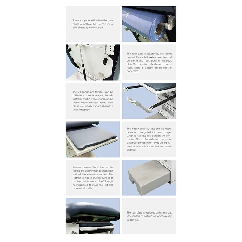 Gynecological Exam Table Adjustable Hospital Patient Examination Delivery Bed With Drawers