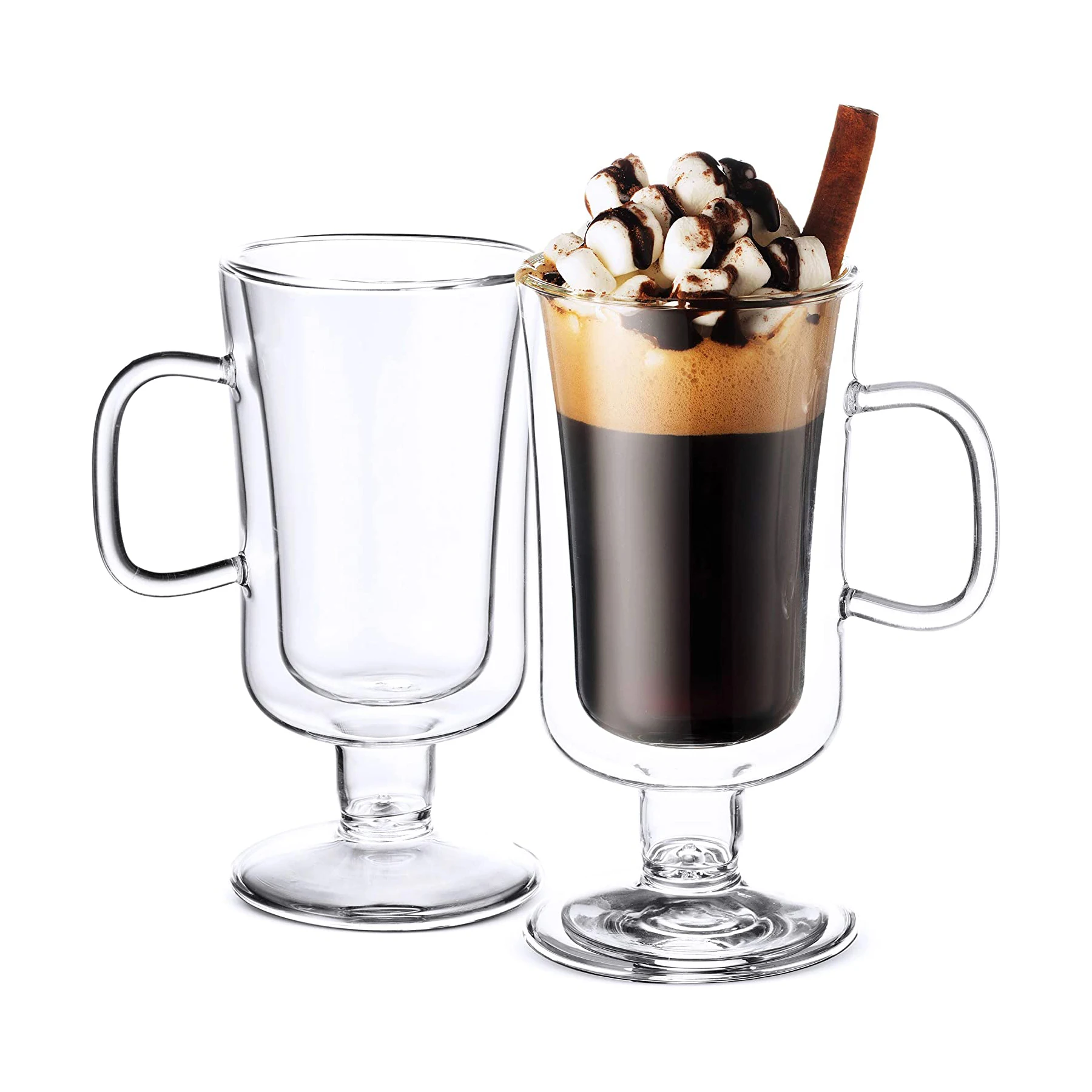 8OZ Hand Craft Clear Unique Heart Shaped Water Juice Cup Double Walled Insulated Glass Coffee Mug Tea Cup Double Wall Glass