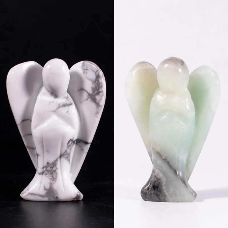 Wholesale polished carvings stone angels Natural Crystal 1.5 2 inch Rose Quartz Amethyst Crystal Natural Stone Angel