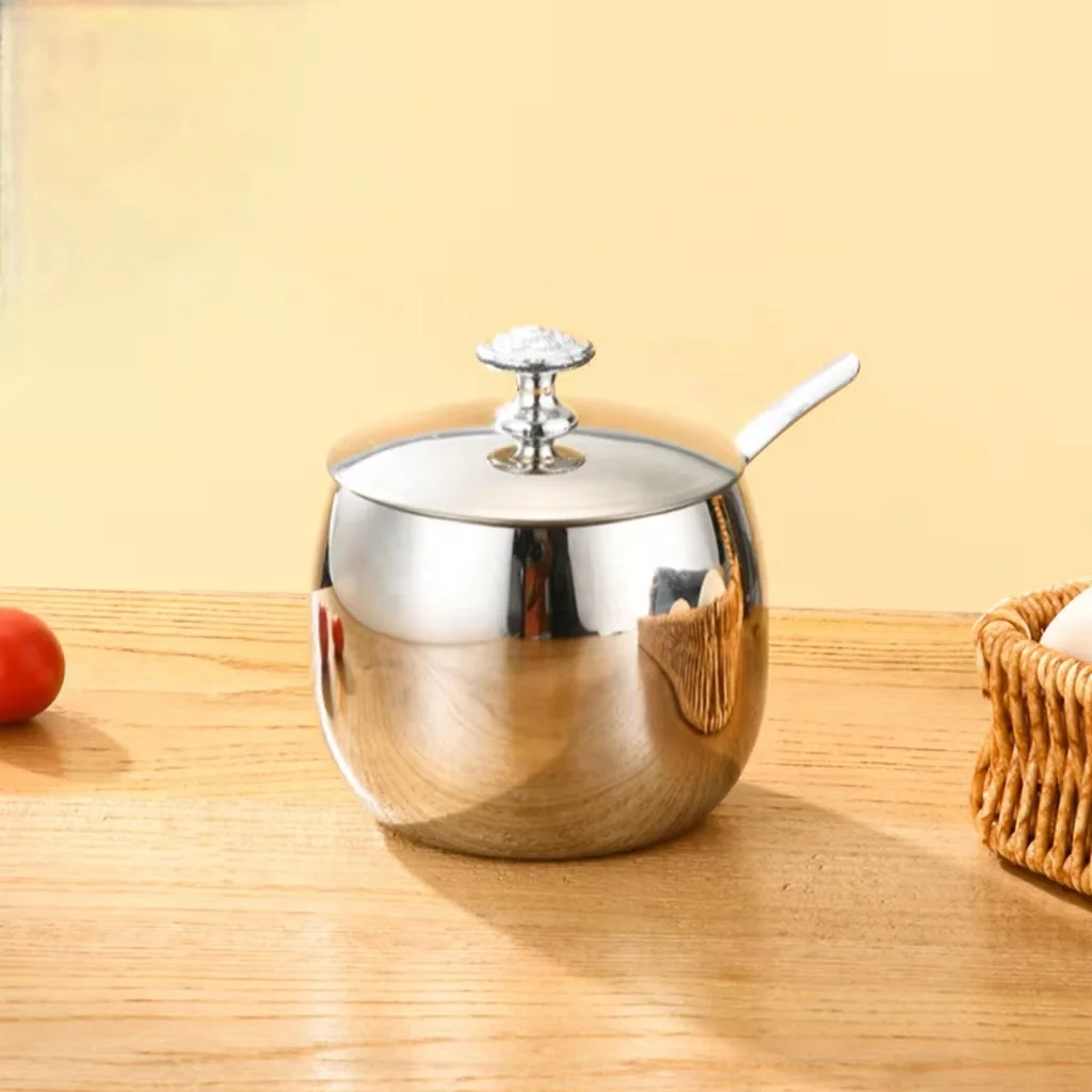 Wholesale 304 Stainless Steel Seasoning Pot Set Kitchen Seasoning Bottle High Quality Spice Jar Set With Lid