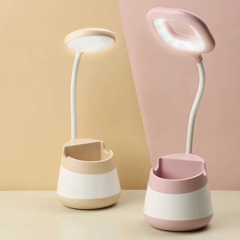 Custom LOGO Signature Minimalist Tri-colour ABS Silicone Factory Made Wholesale Table Lamps