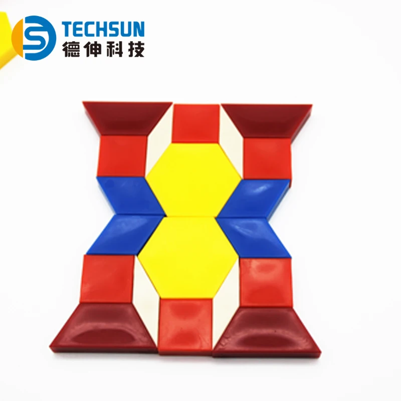 Educational toys 1cm pattern blocks plastic puzzle toy set of 250pcs geometrical shapes
