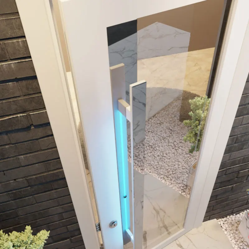 Guangzhou factory American modern style steel door custom villa security front door on both sides of the glass design