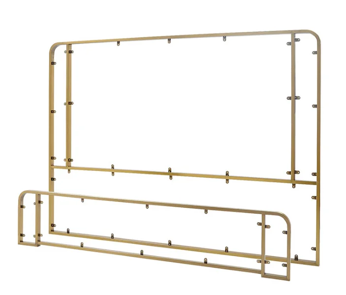 Luxurious Unique metal king size Stainless steel twin bed frame with wire mesh base