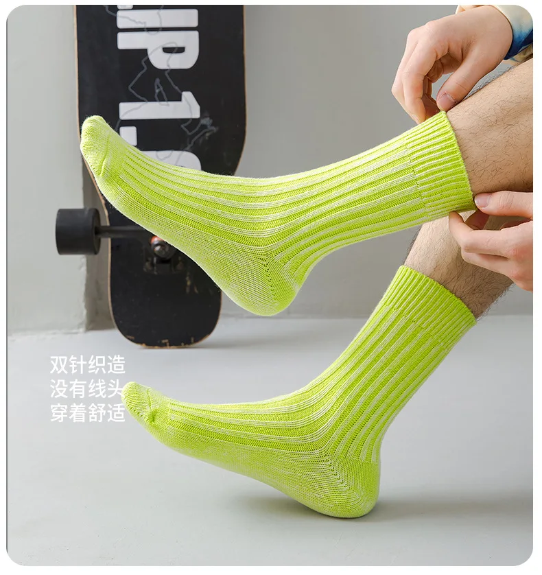 Wholesale Different Colors Cotton Crew Sports Men Streetwear Fashion New Style Breathable Comfortable Washed Tie Dye Socks