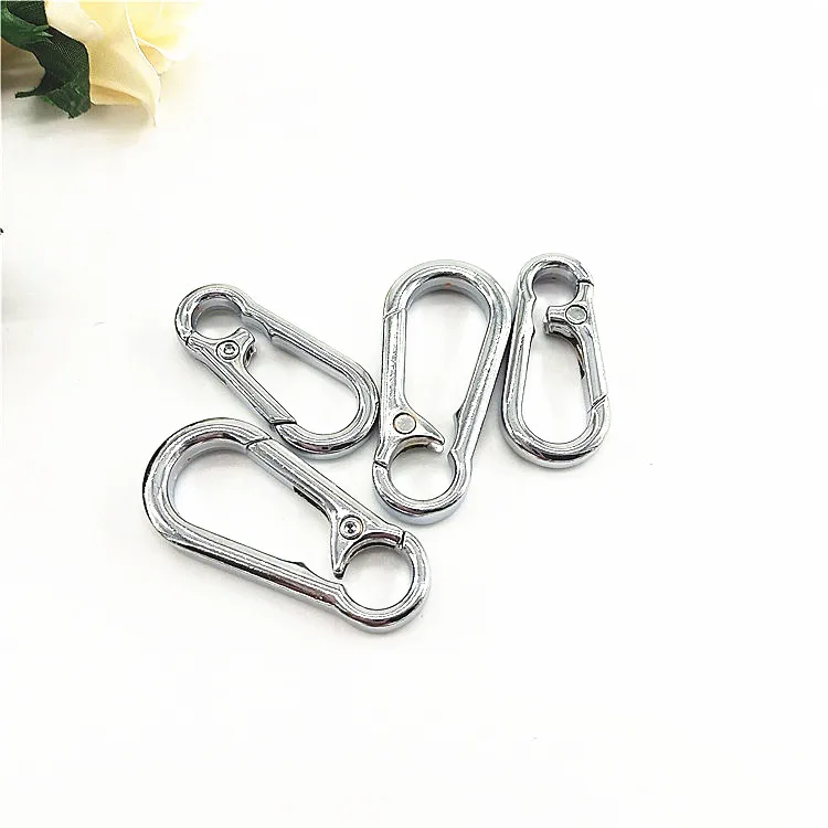
Manufacturers supply zinc alloy spring ring mountaineering buckle outdoor travel bag hook polished waist hanging key chain hook 