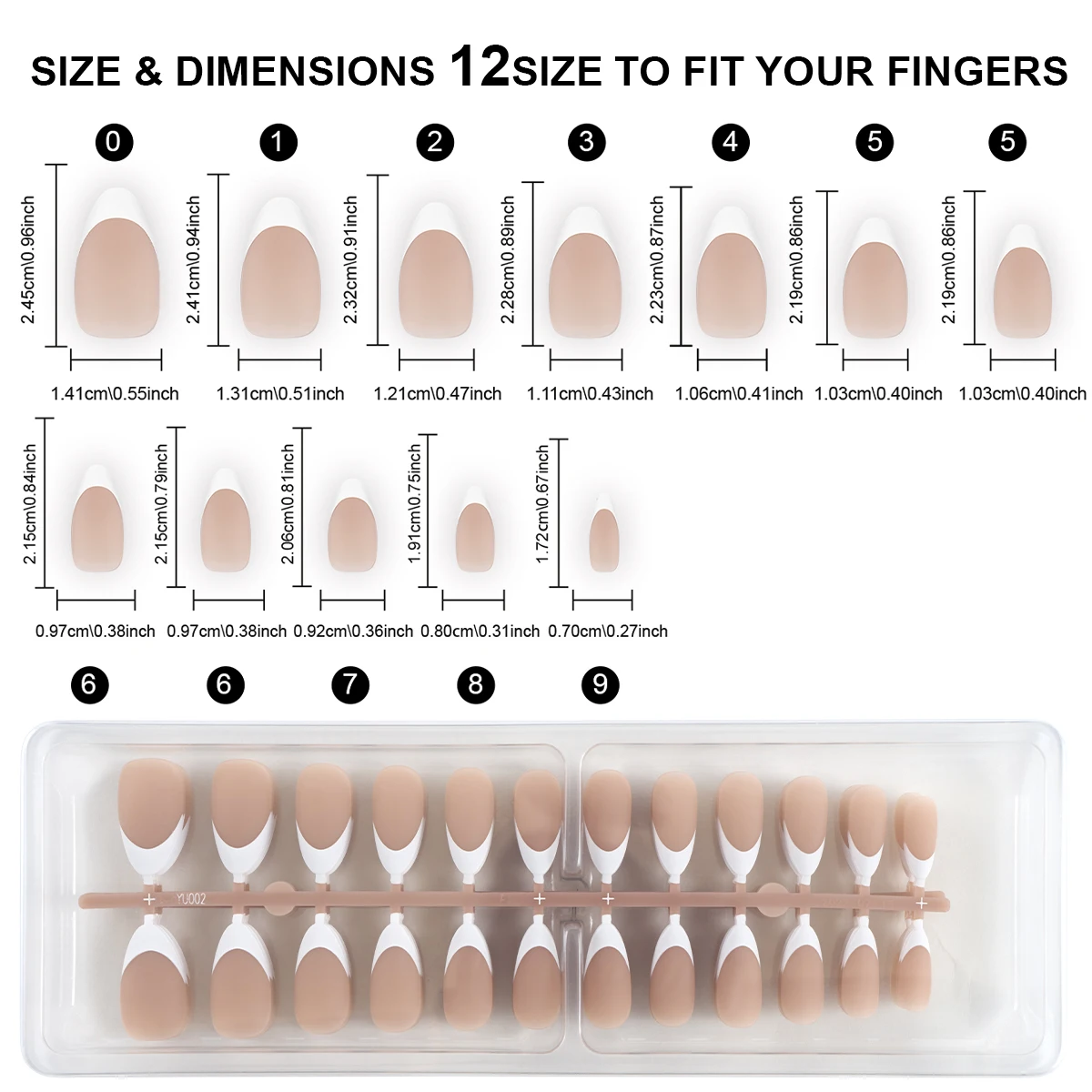 Short French White Edge Nail Sticker 2024 Patch For Wearing In Autumn And Winter High-end And Eye-catching White Nail Patch