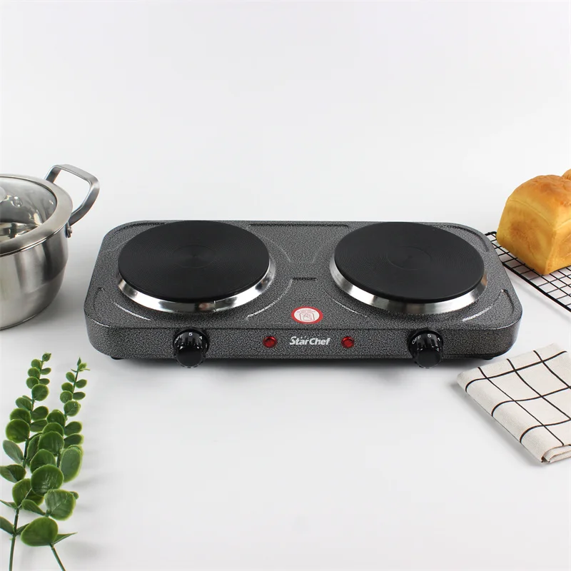 Hot Sale 2000W Safety Portable Double Burner Hot Plates Electric Stove Price With Indicator Light