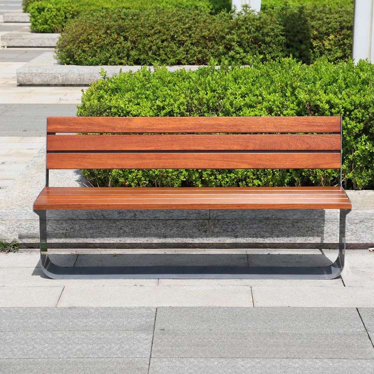 outdoor furniture comfortable composite wood bench public park hardwood bench seat outside garden patio long bench with back