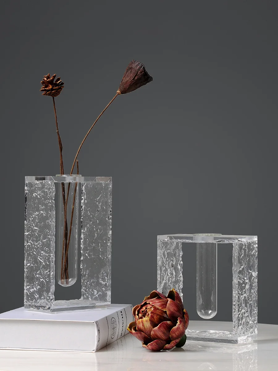 Modern custom simple acrylic vase decoration indoor living room flower model hotel