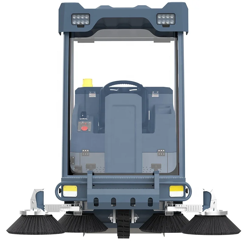 Ride-on three-brush electric road sweeper for factory workshops street sweeper machine