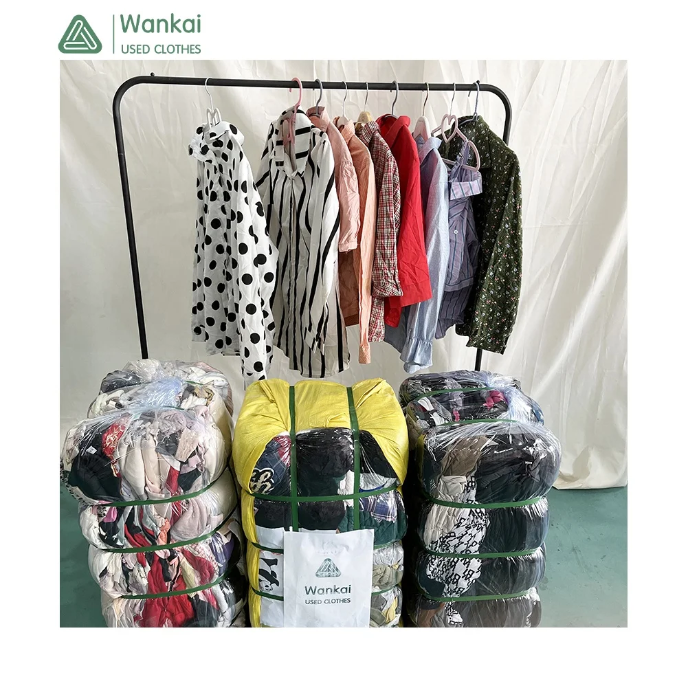 CwanCkai Fashion Quality A Grade Used Clothes Bales For Women, Popular 45-100 Kg Second Hand Blouse Ball Singapoure