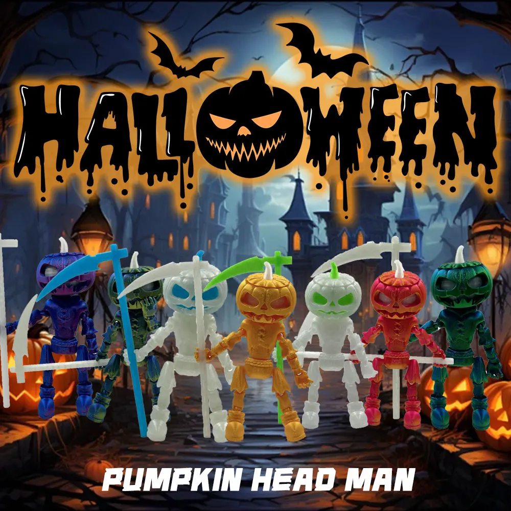 PLA material Natural harmless biodegradable reusable Halloween decorations pumpkin toy doll FDM process 3d printing service