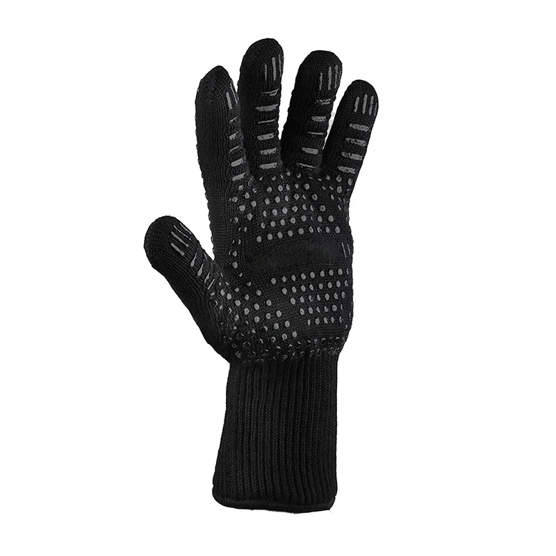 
Wefocus Hot Sale Insulated Barbecue Oven Mitts Camping Barbecue Silicone Heat Resistant Baking Bbq Gloves 