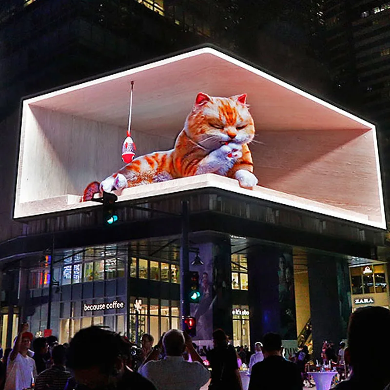 High Performance Large Outdoor Video Wall Panel P4 P5 P6 P8 P10 Advertising Naked Eye 3D LED Screen For Advertising Display