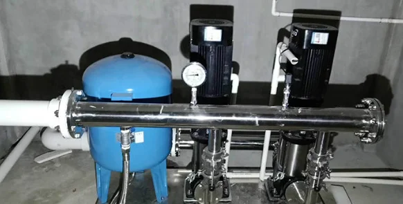 Stainless Steel Vertical Booster Pump Set 5KW Pneumatic Power Source for Fire Drinking Water Treatment Iron Cast Iron Structure